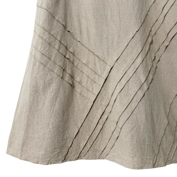 Linen 36” Waist Khaki Maxi Skirt Fully Lined Side Zip Neutral NormCore Size 16 - Picture 3 of 7